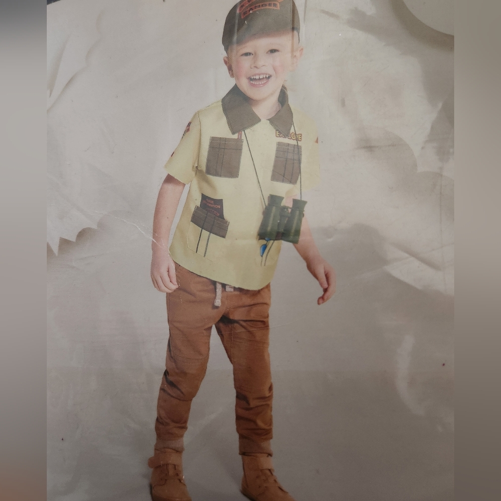 Hide and Eek New Toddler‎ Park Ranger Halloween Costume Shirt and Hat Size 4-5t